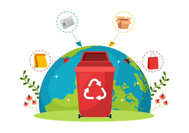 Waste Properly And Correctly  Illustration