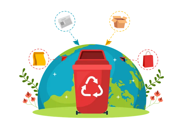 Waste Properly And Correctly  Illustration