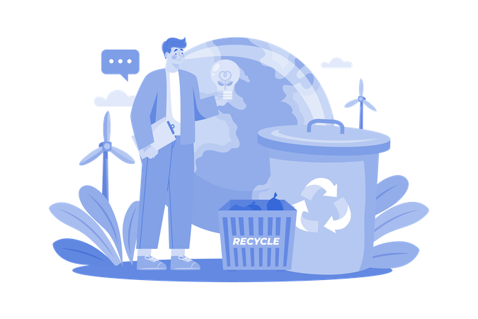 Waste Recycling  Illustration