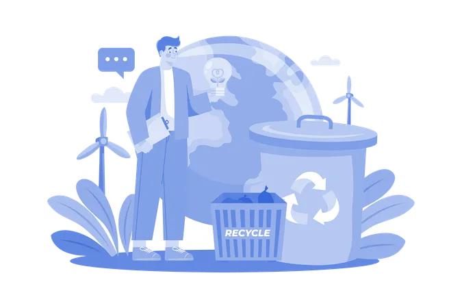 Waste Recycling Illustration Concept On White Background Illustration