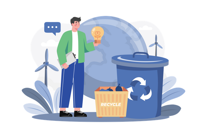 Waste Recycling Illustration