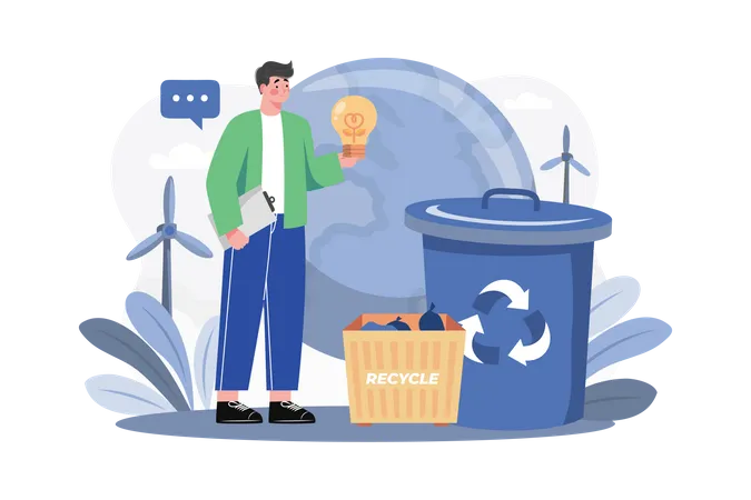Waste Recycling Illustration