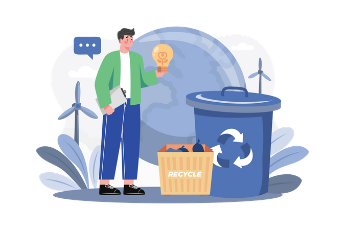 Waste Recycling  Illustration