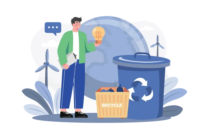 Waste Recycling  Illustration