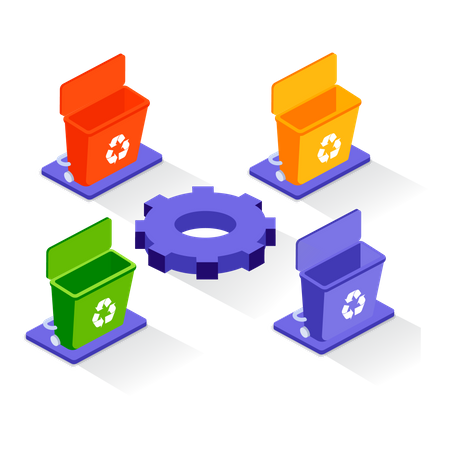 Waste recycling management  Illustration