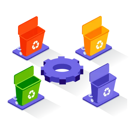 Waste recycling management  Illustration