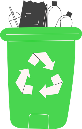 Waste sorting and eco-friendly reuse  Illustration