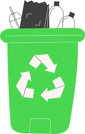 Waste sorting and eco-friendly reuse  Illustration