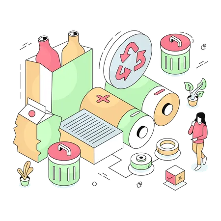 Waste Sorting  Illustration