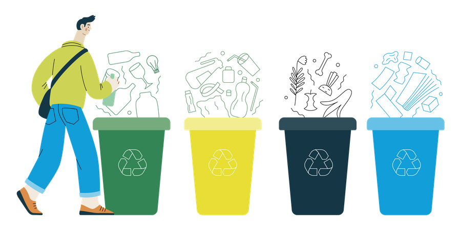 Waste sorting  イラスト