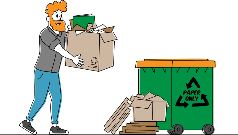 Wastepaper Recycling Solution Illustration