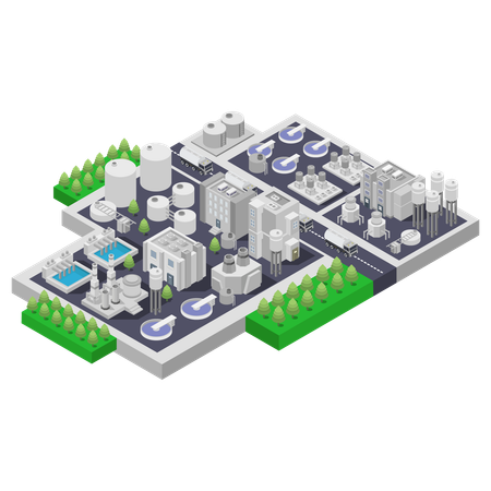 Wastewater treatment plant  Illustration