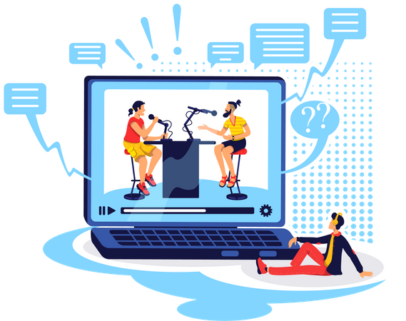 Watch conversational podcast  Illustration
