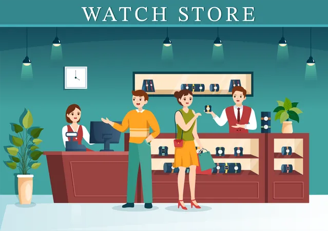 Watches Shop Illustration
