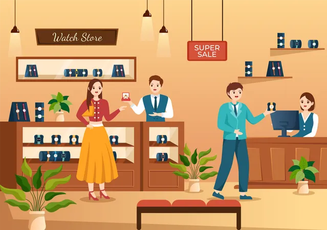 Watches Store Illustration