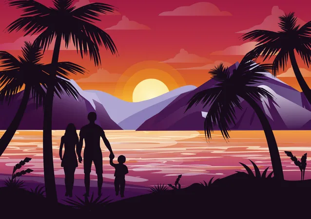 Watching The Sunset  Illustration