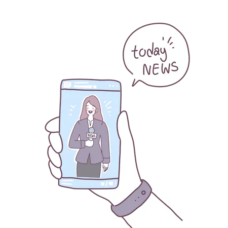 Watching Today New on Mobile  Illustration