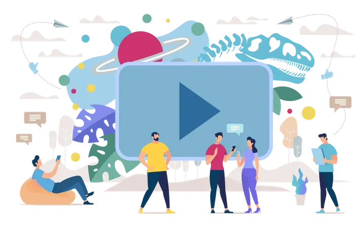 Watching Video Content in Social Network Illustration