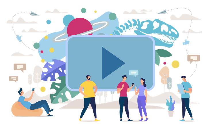 Watching Video Content in Social Network  イラスト