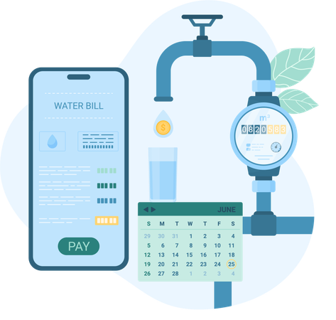 Water bill app  일러스트레이션