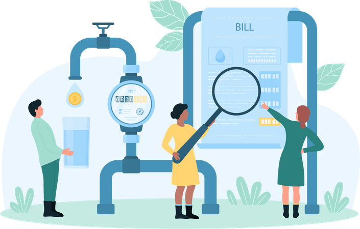 Water Bill inspection  Illustration