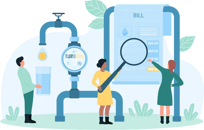 Water Bill inspection  Illustration