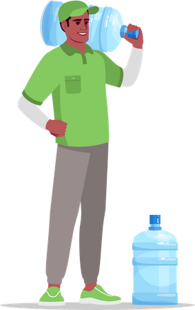 Water bottle delivery Illustration