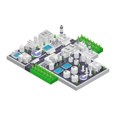 Water cleaning factory  Illustration