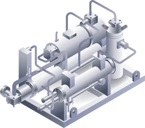 Water cooled machine construction system  Illustration