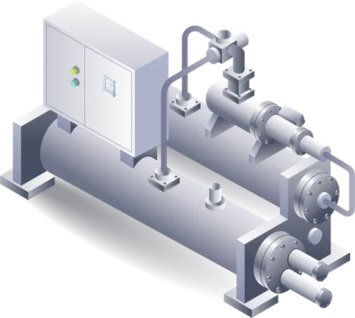 Water cooled machine construction system  Illustration