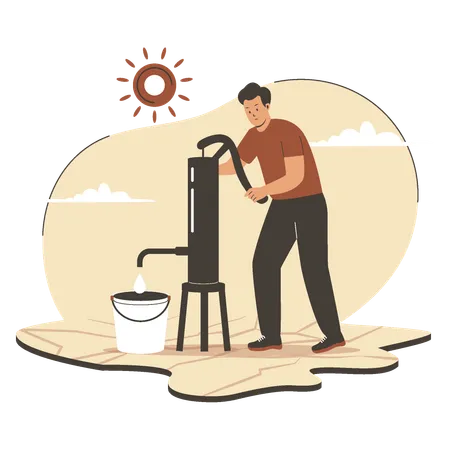 Water Crisis Illustration Concept Flat Vector Illustration Illustration