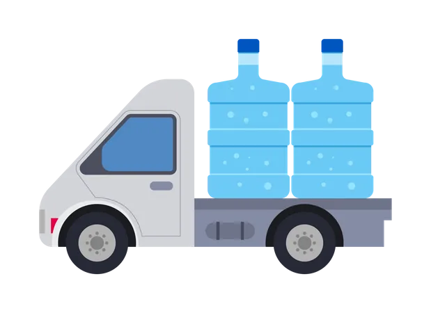 Water delivery truck Illustration