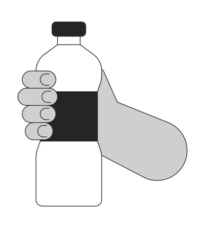 Water Donation Bw Concept Vector Spot Illustration Volunteering Water In Bottle 2 D Cartoon Flat Line Monochromatic Hand For Web UI Design Editable Isolated Outline Hero Image Illustration
