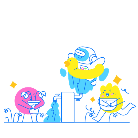 Water donation  일러스트레이션