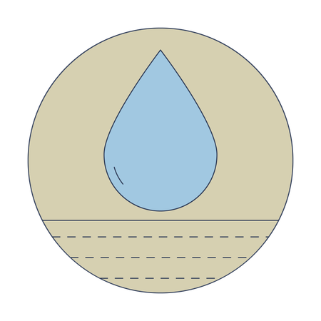 Water drop and dotted lines ground  Illustration