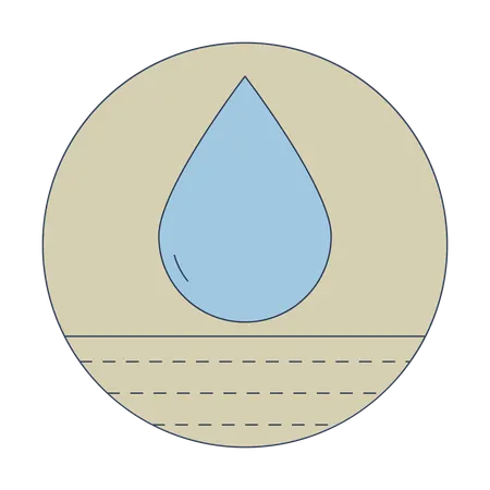 Water drop and dotted lines ground  Illustration