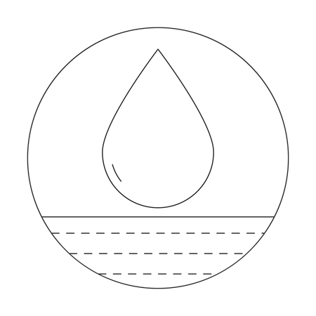 Water drop and dotted lines ground  Illustration