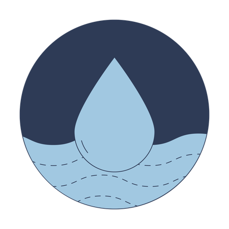 Water drop and waves  Illustration