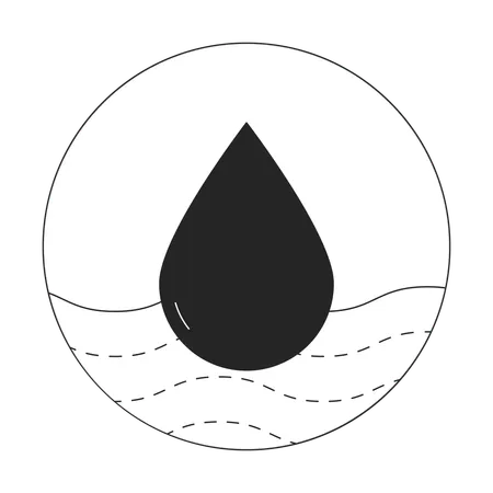 Water drop and waves  Illustration