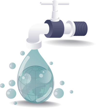 Water Flowing from Tap  Illustration