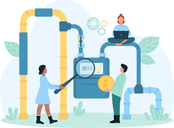 Water meter installation  Illustration