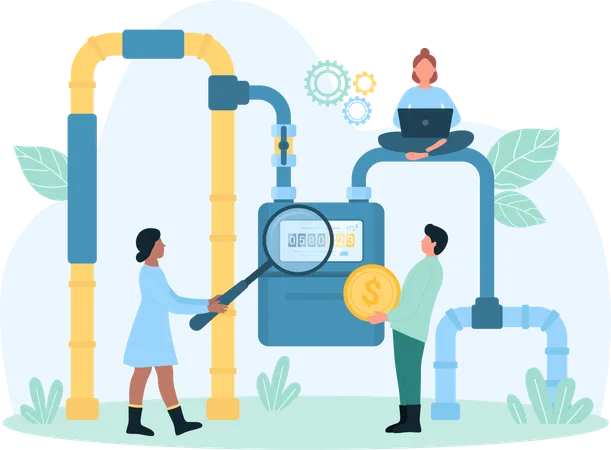 Water meter installation  Illustration