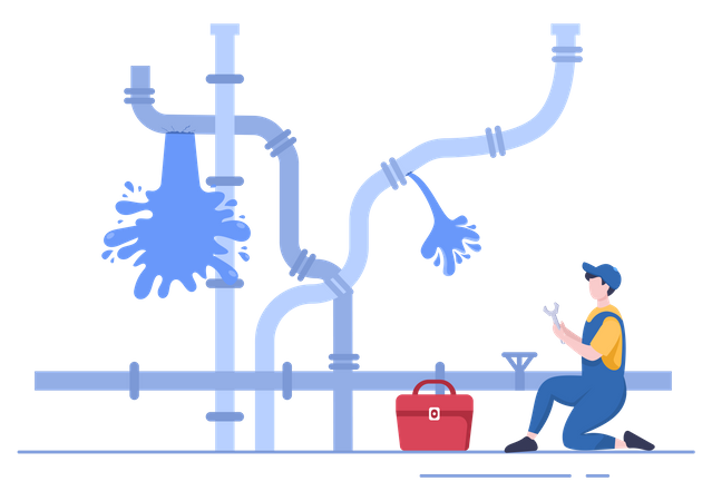 Water Pipe Leakage Repair  Illustration