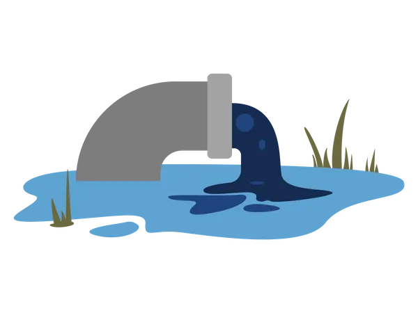 Water pollution  Illustration