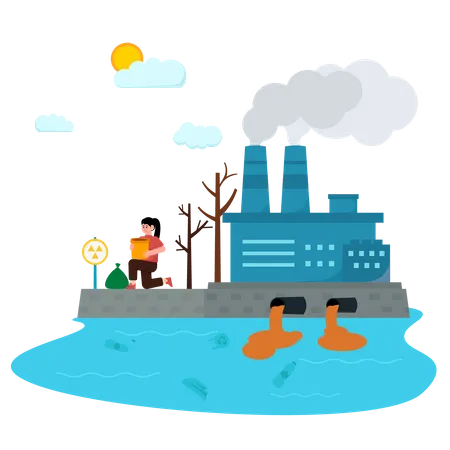 Water Pollution  Illustration