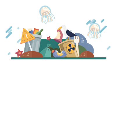 Water pollution  Illustration