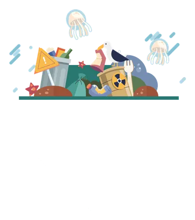 Water pollution  Illustration