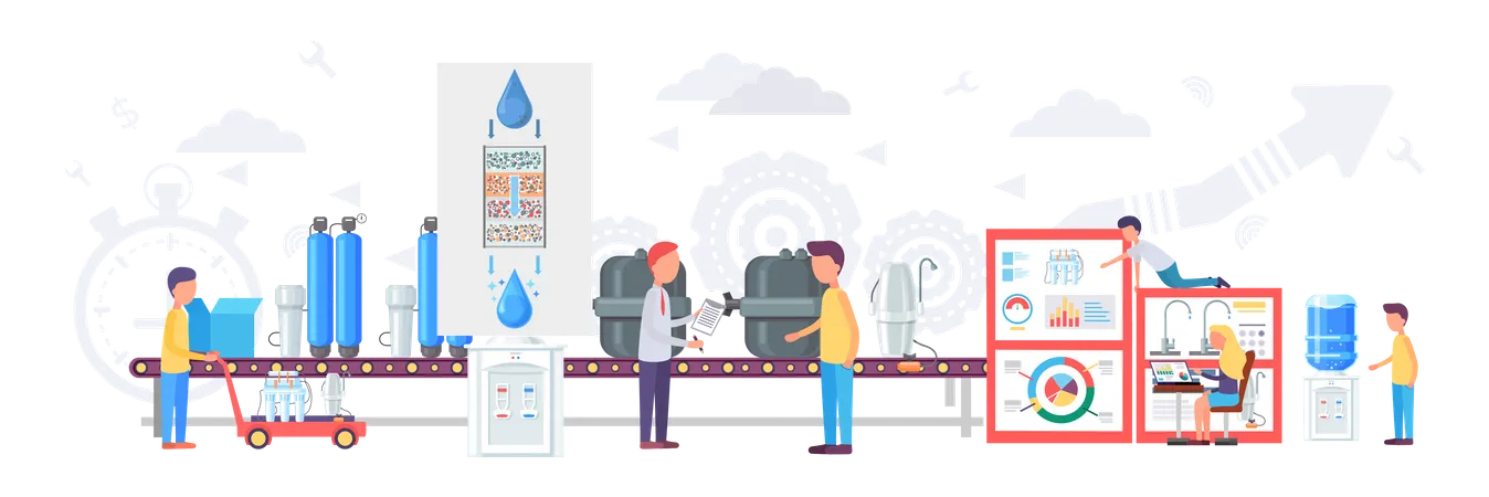 Water purification factory  イラスト
