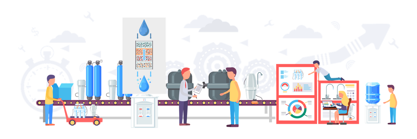 Water purification factory  Illustration