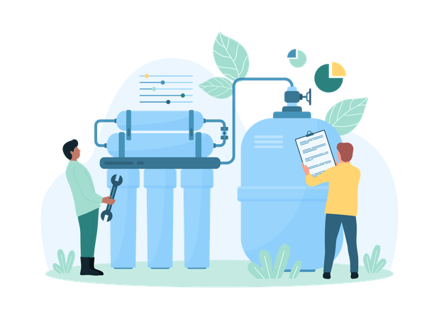 Water Purification With Reverse Osmosis Filtration  Illustration